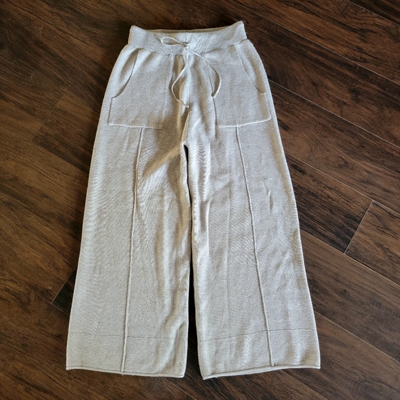 NAP Loungewear‎ Heverly Wool Blend Wide Leg Cropped Pants Small - Picture 1 of 13